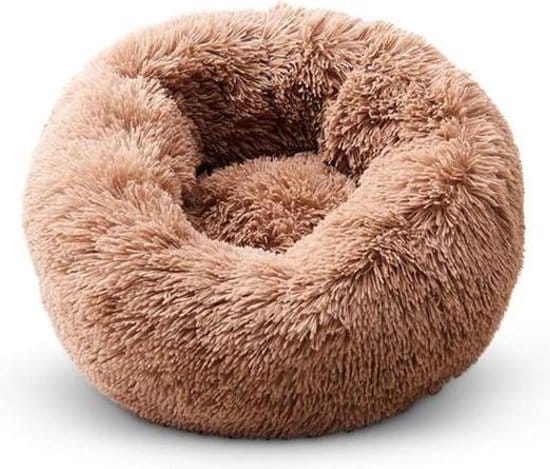 fluffy hondenkussen bruin